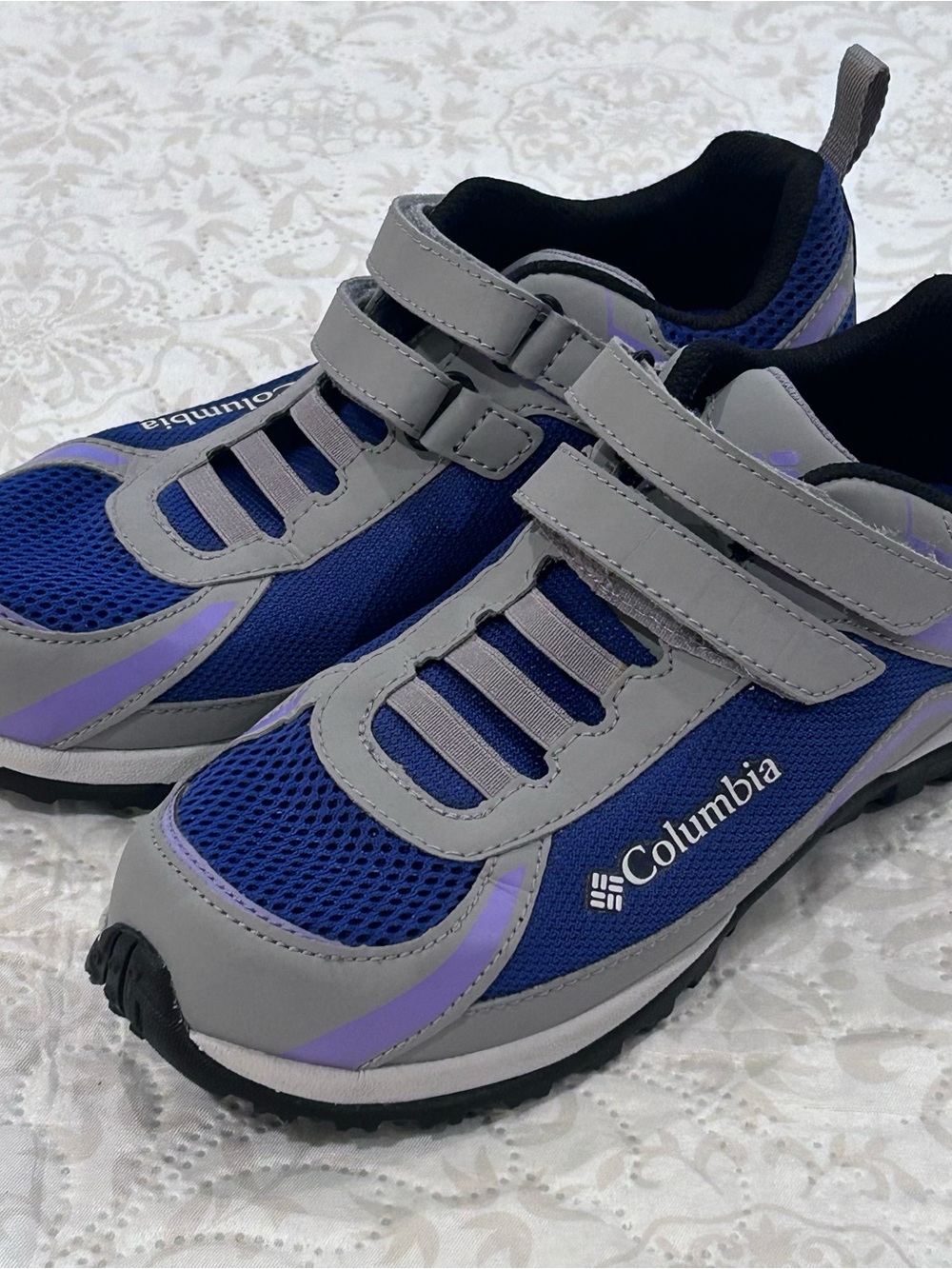 NEW Columbia Conspiracy BY2078-516 Sneaker Royal Blue Purple Gray Hook Loop Sz 5